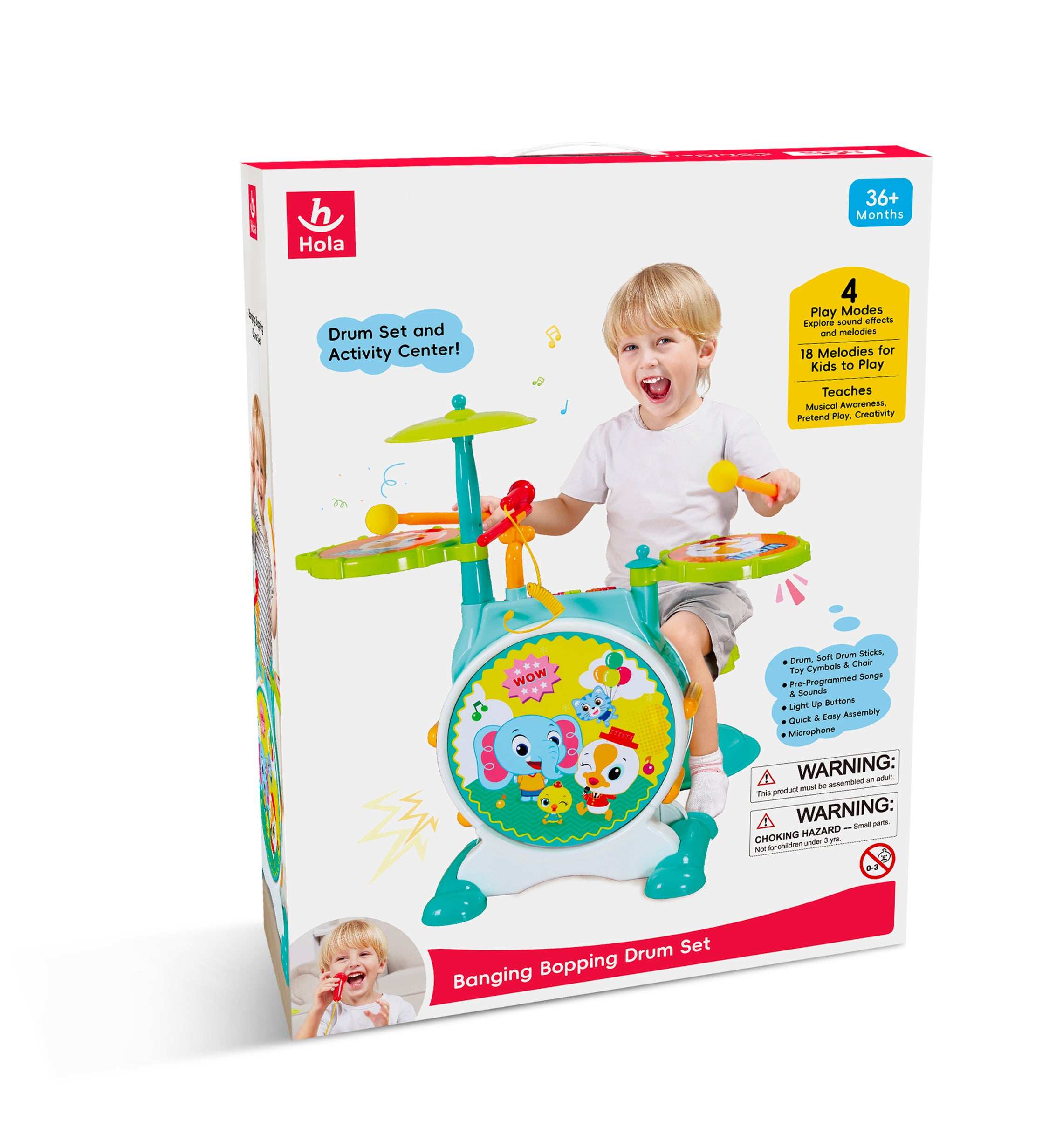 Hola Banging Bopping Drum Set with Music/Light for kids in Kuwait